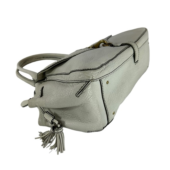 Vintage COLE HAAN white pebbled leather shoulder bag purse multi pockets - Picture 7 of 14